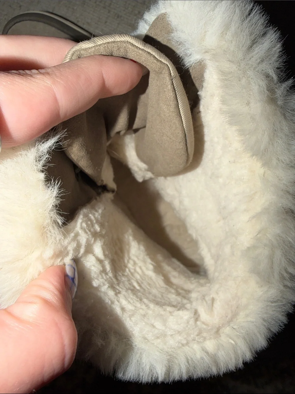 UGG Taupe Suede Lace-Up Winter Boots with Cream Faux Fur Cuff